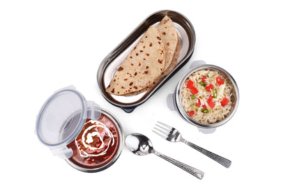 6C Sophia Lunch Box with Steel Spoon & Fork