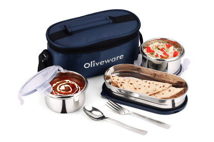 6C Sophia Lunch Box with Steel Spoon & Fork