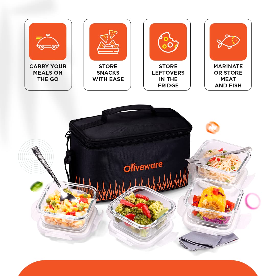 Olivia Glassware Lunchbox with Napkin