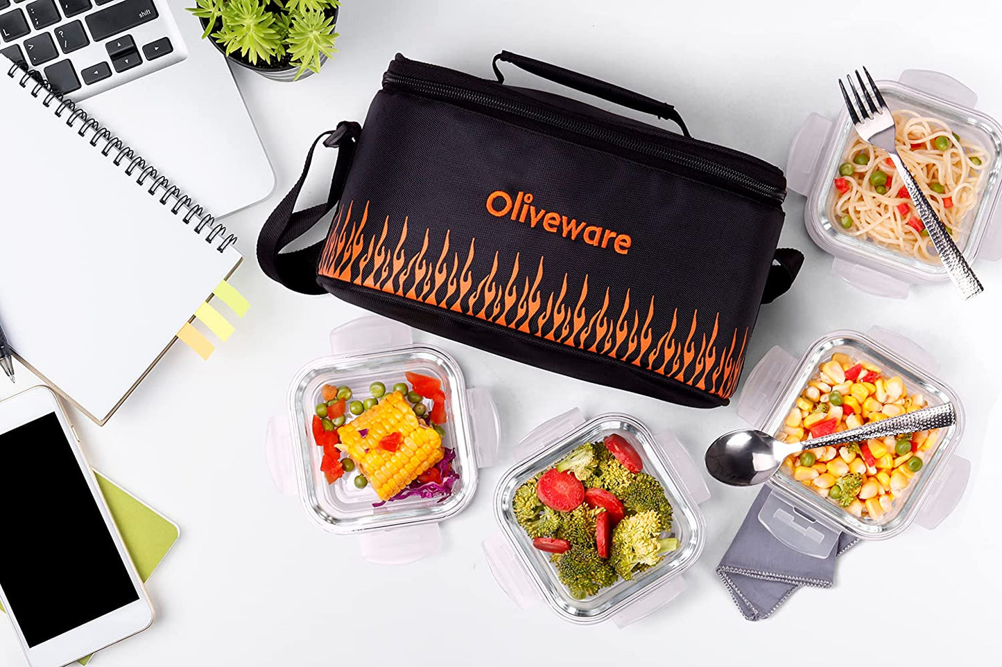 Olivia Glassware Lunchbox with Napkin