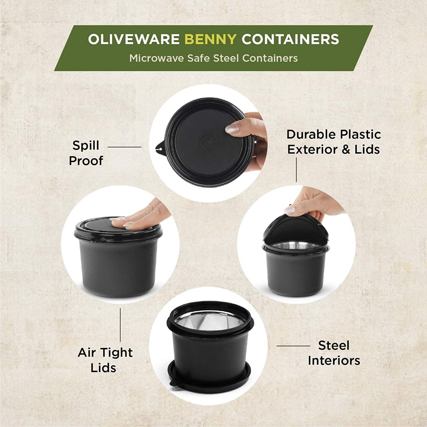 Benny Containers - Set of 3 (290, 450 & 600 ML)