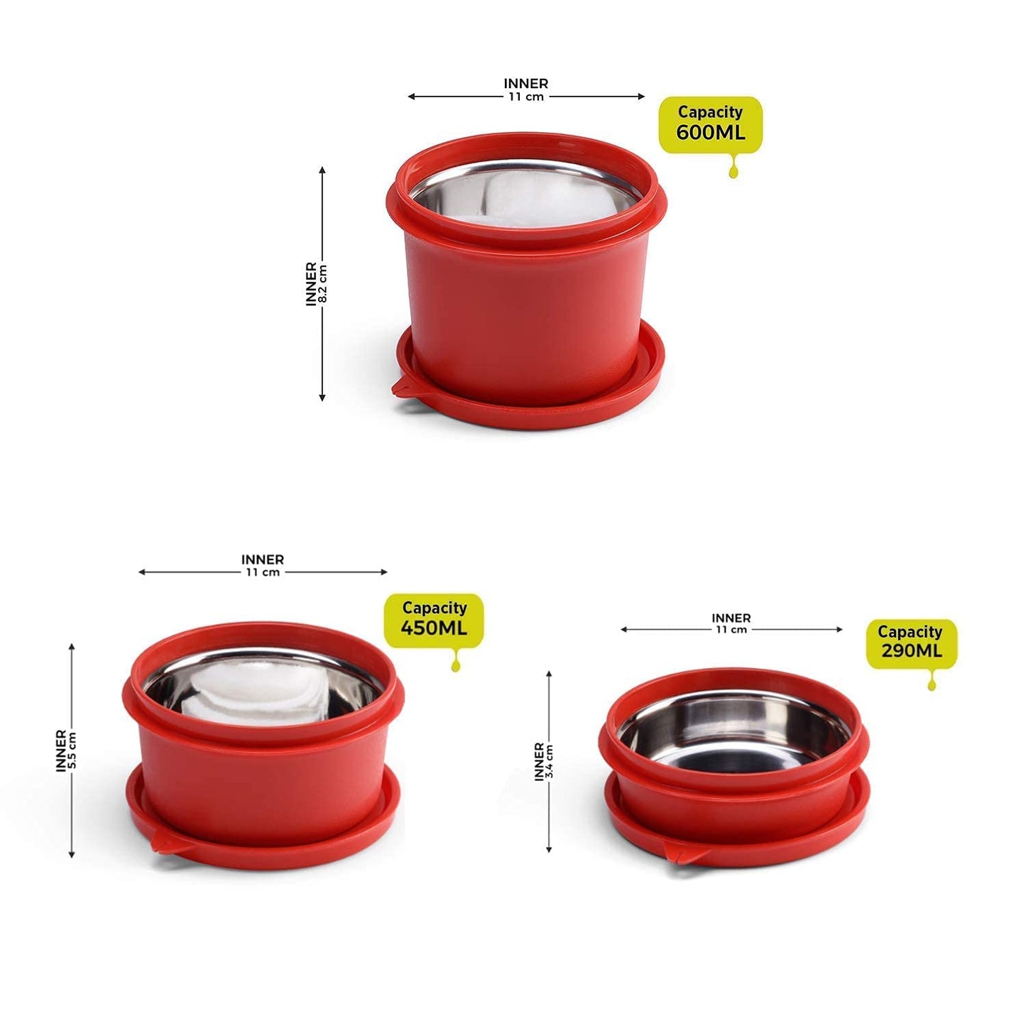 Benny Containers - Set of 3 (290, 450 & 600 ML)