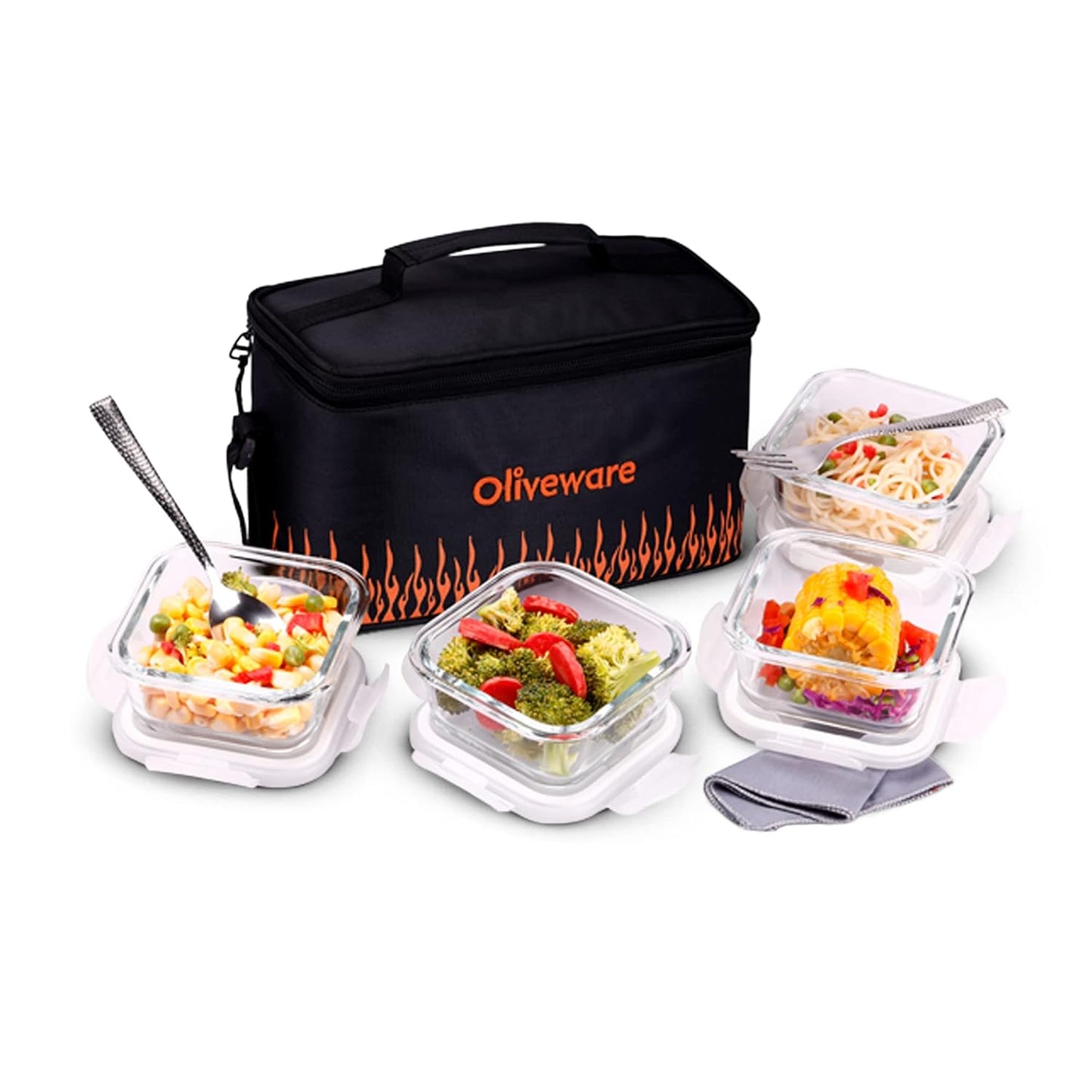Olivia Glassware Lunchbox with Napkin