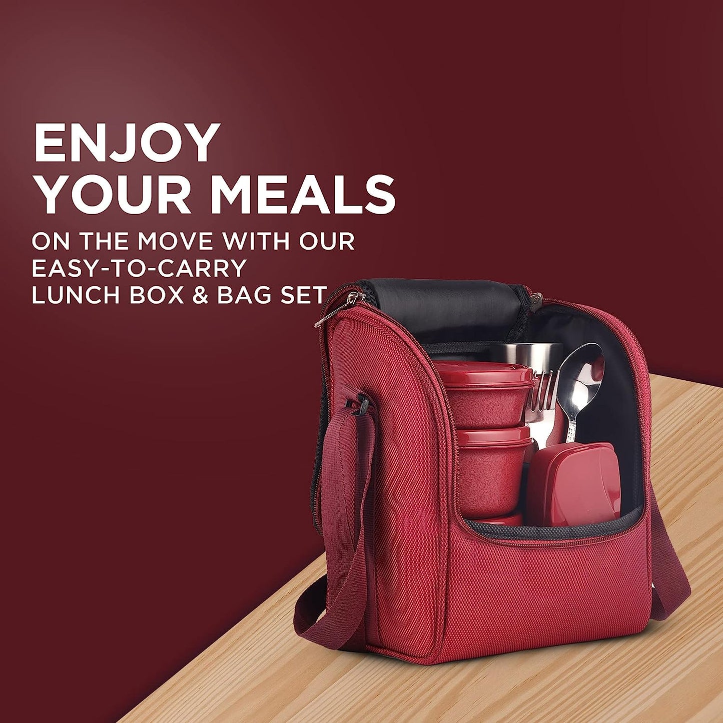 Teso Pro Lunch Box with Steel Spoon & Fork