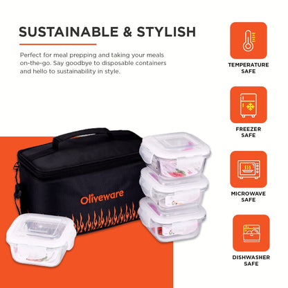 Olivia Glassware Lunchbox with Napkin