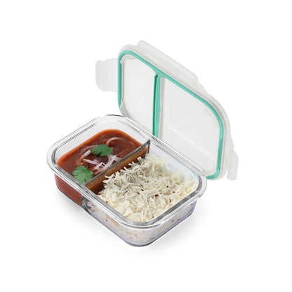 Elite Two Compartment Glass Lunch Box
