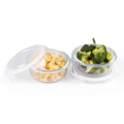 Glass Storage Round Containers - Set of 2 (400ML)