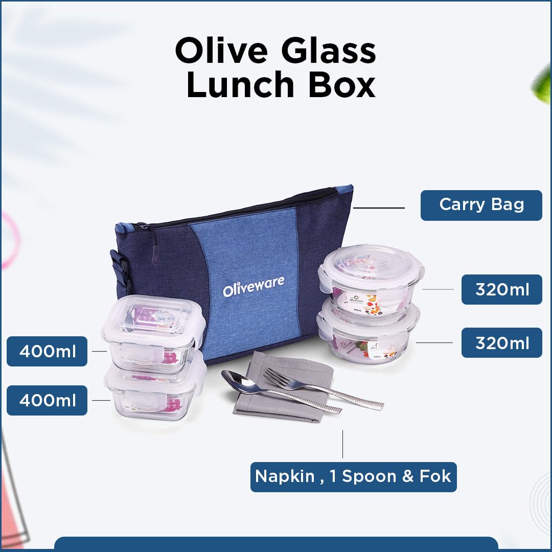 Olive Glass Lunch Box