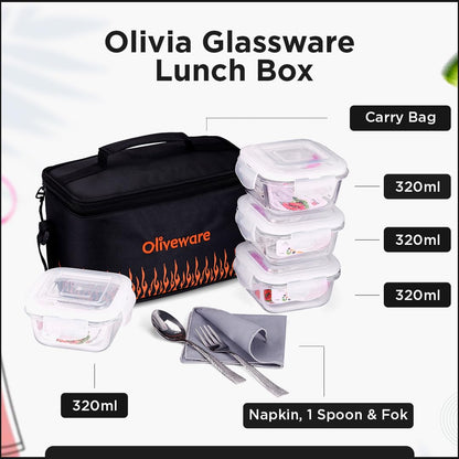 Olivia Glassware Lunchbox with Napkin