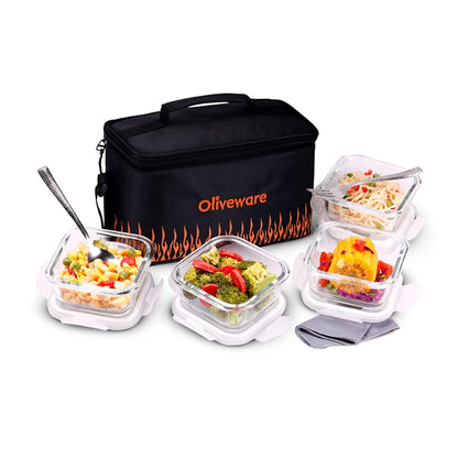 Olivia Glassware Lunchbox with Napkin