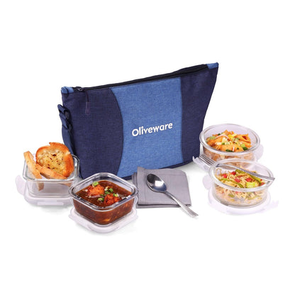 Olive Glass Lunch Box