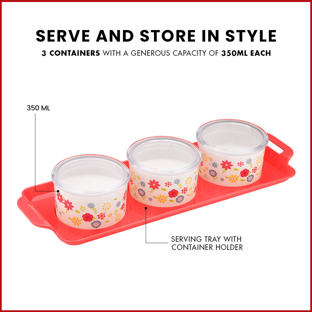 Venice Dry Fruit Container Tray (3*350 ML)